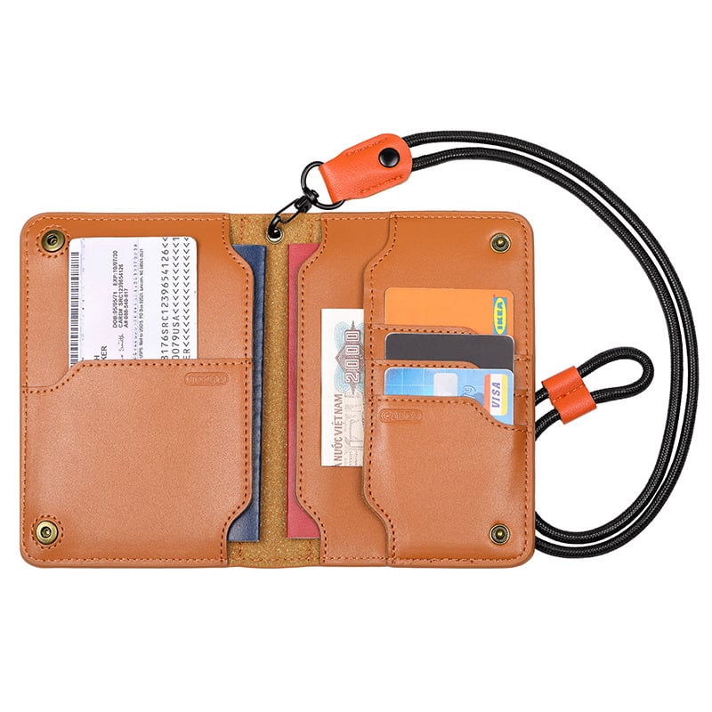 Cora Travel Wallet | Genuine Leather Passport Holder for Men, Compact Design 6