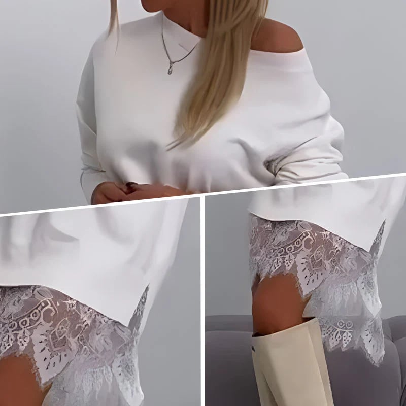 Elysian Midi Skirt | Lace Trim, Loose Fit 4