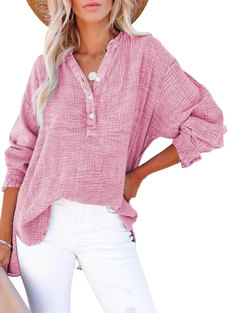 Gala Button-Down Blouse | Lightweight Gauze, Oversized Fit 7