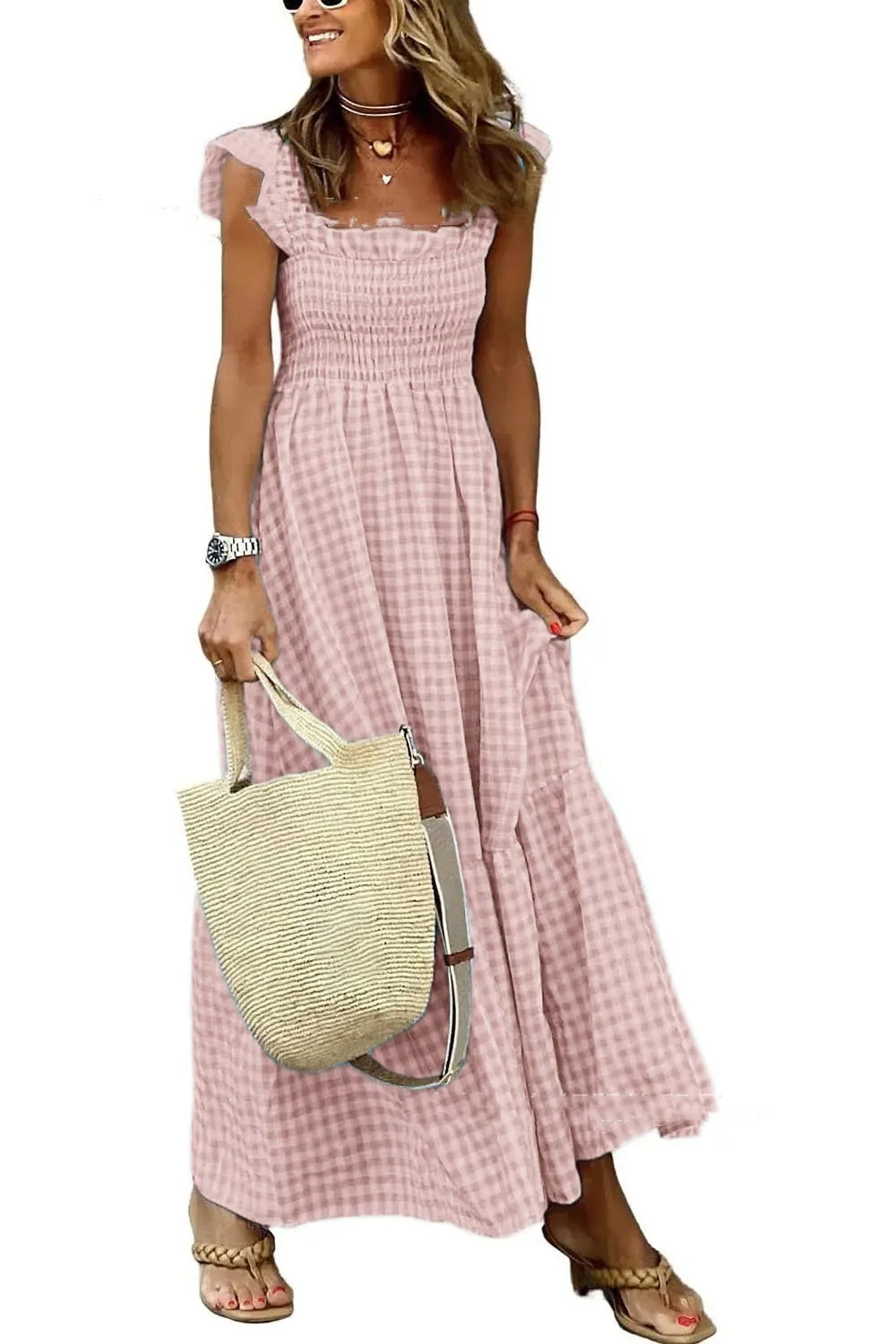 Pina Maxi Dress | Flattering Smocked Bodice, Lightweight Summer Dress 10