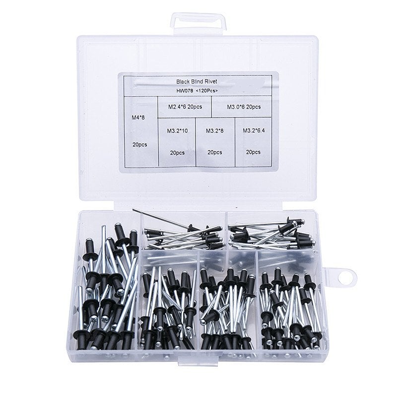 Rivet Pro Adapter Kit | Durable Alloy Steel, 120 Blind Rivets, Compatible with Electric Drills 7