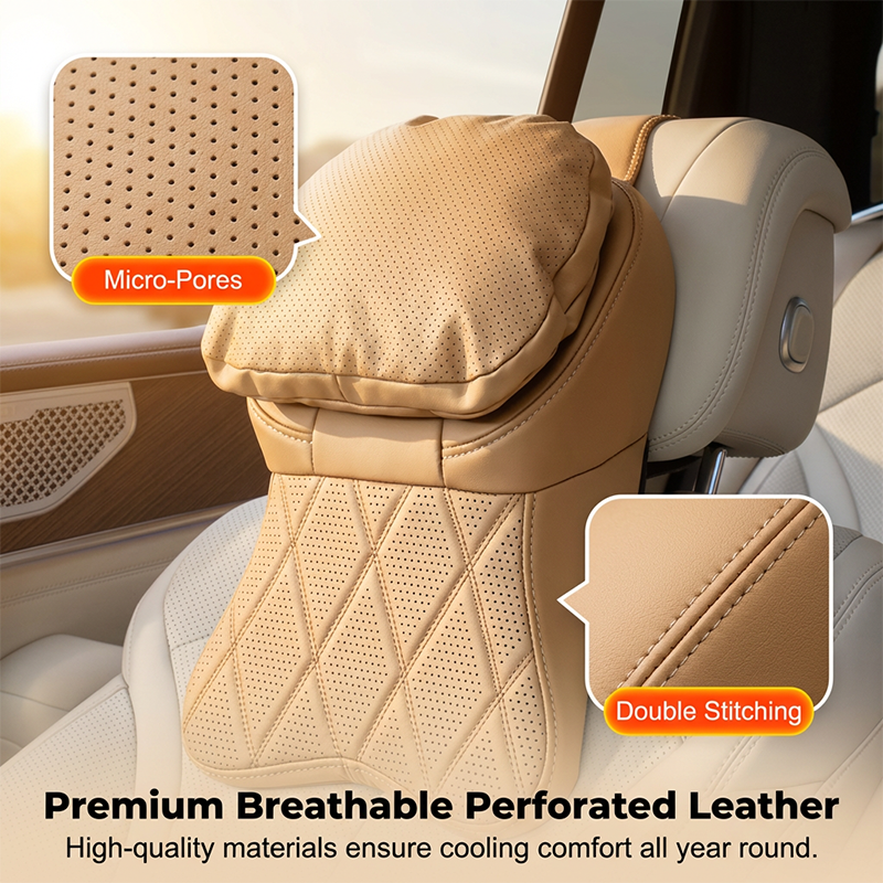 Aero Car Headrest | Ergonomic PU Leather Support 5