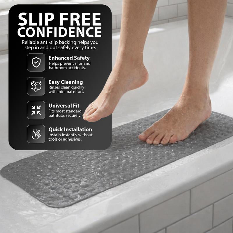 BatheSafe Non-Slip Bath Mat | Textured PVC, Suction Cups, 100 cm x 40 cm 2