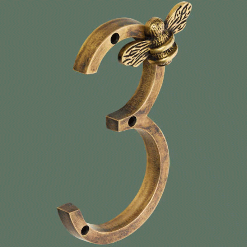 Bee House Number Sign | Elegant Weather-Resistant Design for Home Address 4