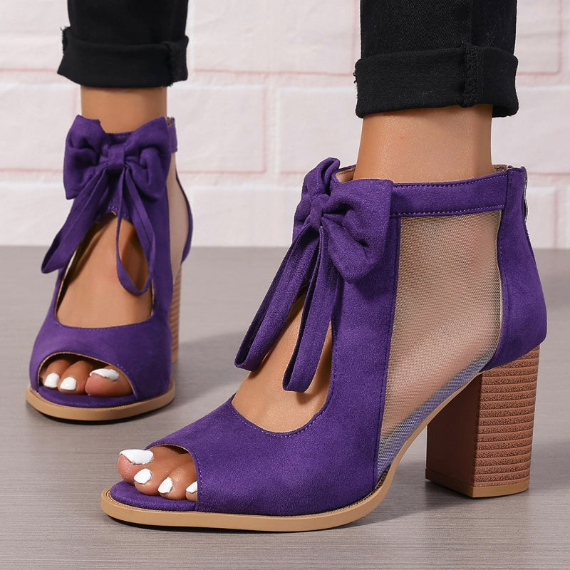 Bella Bow Sandals | Chunky Heel, Versatile Design for Women 4