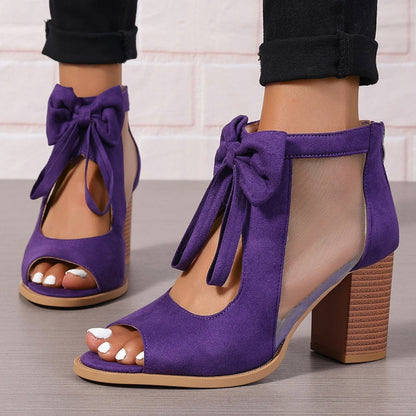 Bella Bow Sandals | Chunky Heel, Versatile Design for Women 4