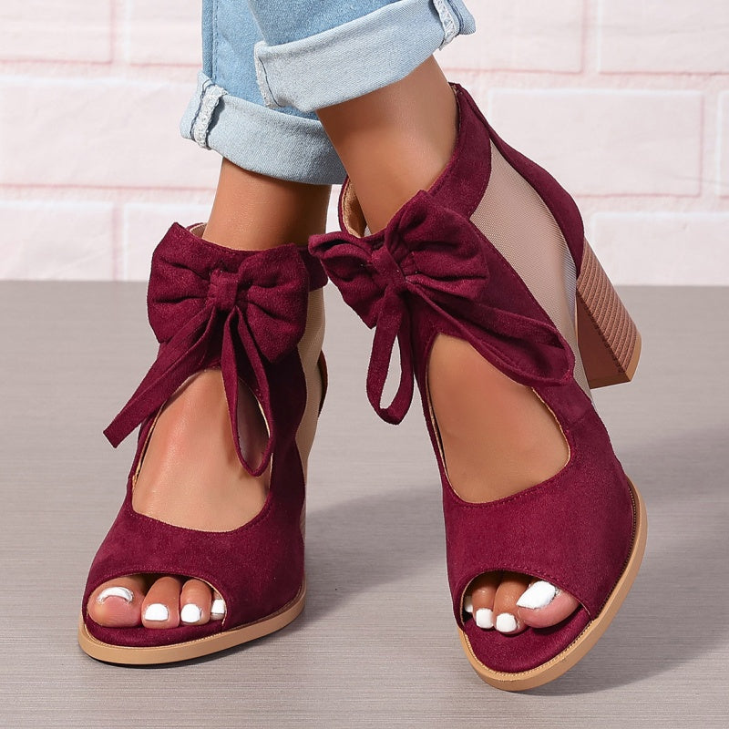 Bella Bow Sandals | Chunky Heel, Versatile Design for Women 6