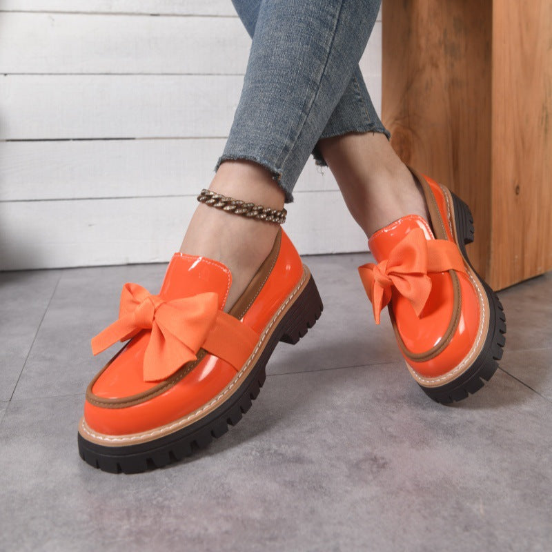 Bella Bowknot Loafers for Women | Black PU Leather, Comfortable Design 2