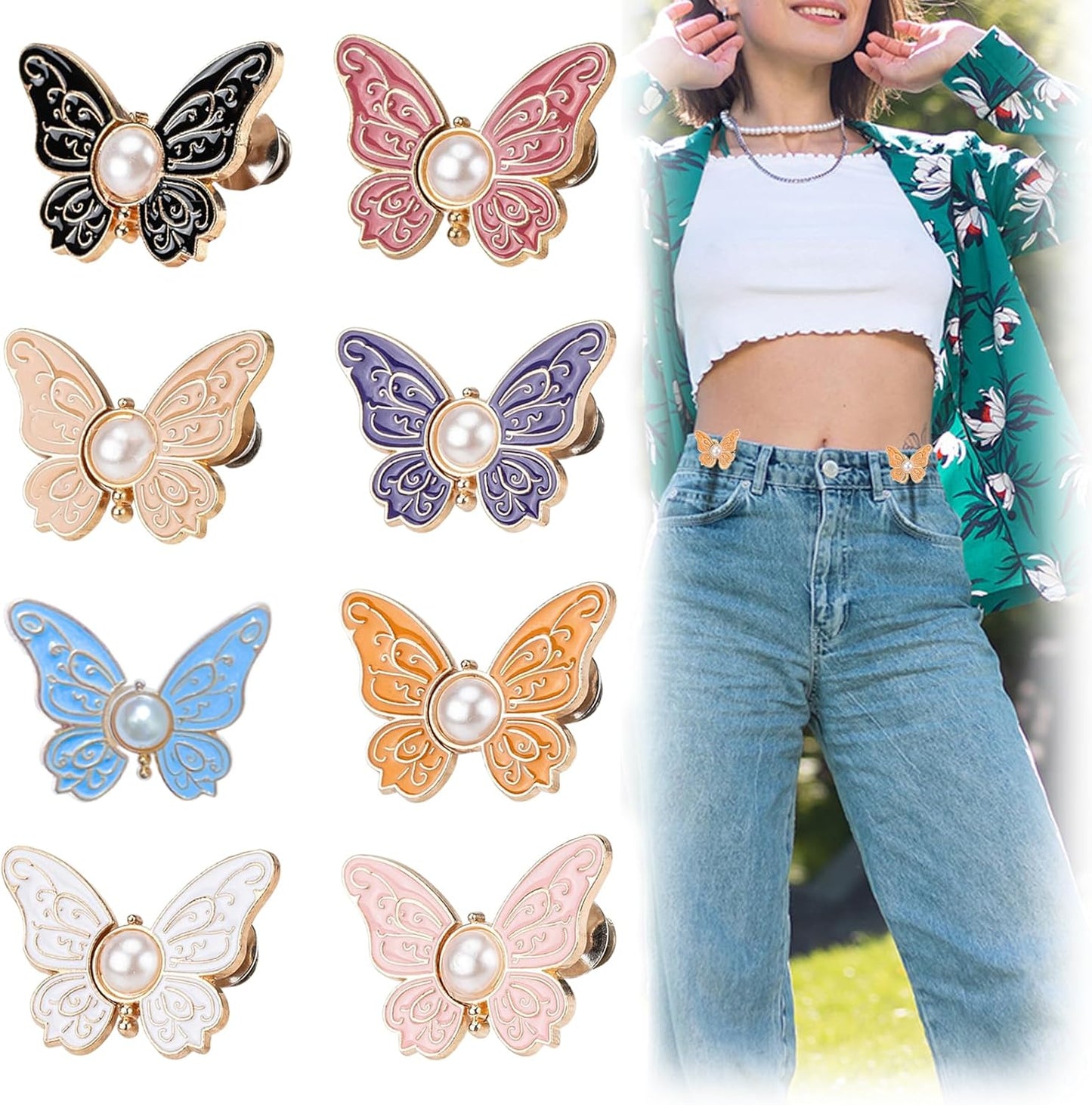 Bella Butterfly Clips | Metal Adjustable, No-Sew Design 1