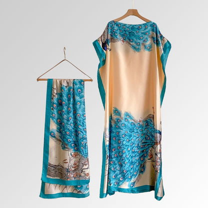 Bella Cape Shawl | Floral Brocade Fabric, Sun Protective Scarf 1