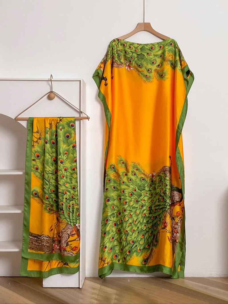 Bella Cape Shawl | Floral Brocade Fabric, Sun Protective Scarf 3