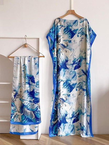 Bella Cape Shawl | Floral Brocade Fabric, Sun Protective Scarf 4