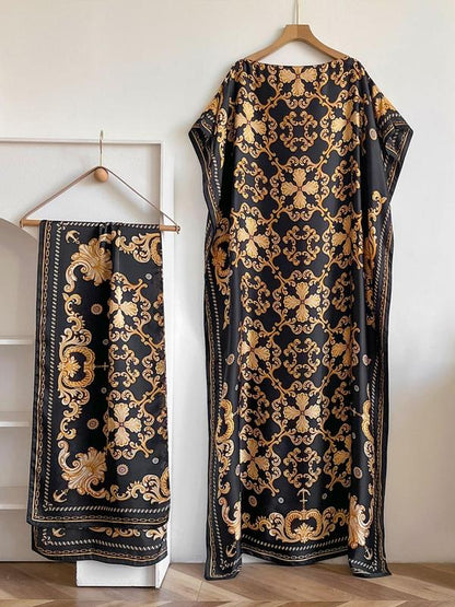 Bella Cape Shawl | Floral Brocade Fabric, Sun Protective Scarf 7
