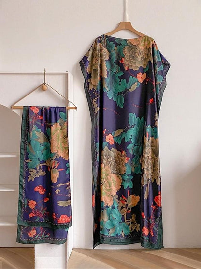 Bella Cape Shawl | Floral Brocade Fabric, Sun Protective Scarf 8
