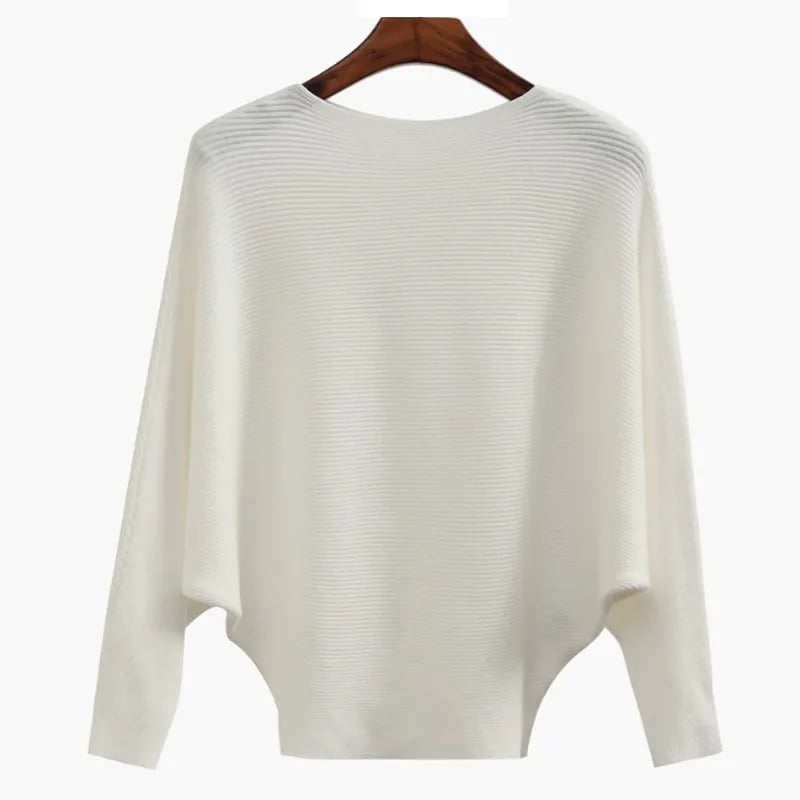 Bella Oversized Sweater | Soft Ribbed Knit, Boat Neck Design 0
