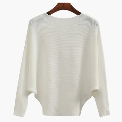 Bella Oversized Sweater | Soft Ribbed Knit, Boat Neck Design 0