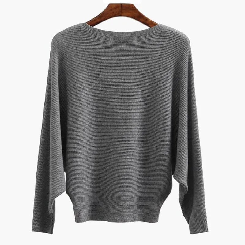 Bella Oversized Sweater | Soft Ribbed Knit, Boat Neck Design 1