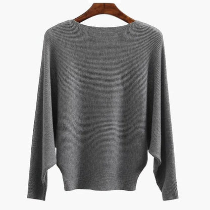 Bella Oversized Sweater | Soft Ribbed Knit, Boat Neck Design 1