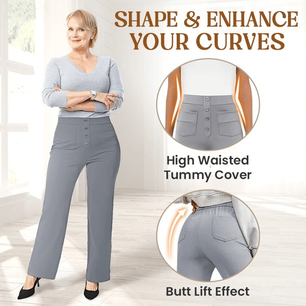 Bella Stretch Pants | High Waist, Elastic Polyester 2