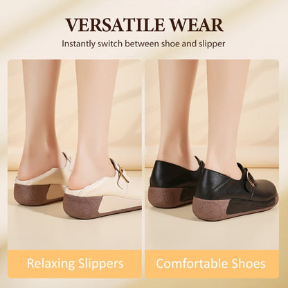 Bella Women's Loafers | Platform, Waterproof Black Loafers with Buckle 6