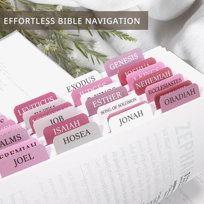 Biblio Bible Tab Set | 75-Piece Laminated Bible Index Tabs, Waterproof, Easy Alignment 3