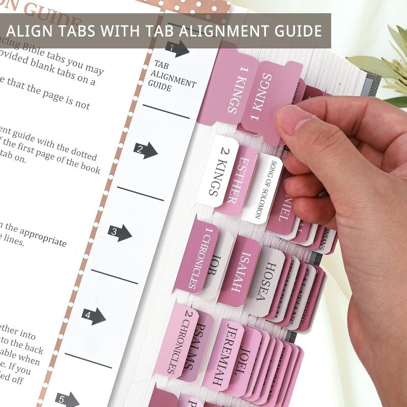 Biblio Bible Tab Set | 75-Piece Laminated Bible Index Tabs, Waterproof, Easy Alignment 4