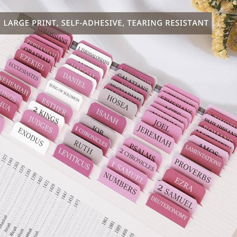 Biblio Bible Tab Set | 75-Piece Laminated Bible Index Tabs, Waterproof, Easy Alignment 6