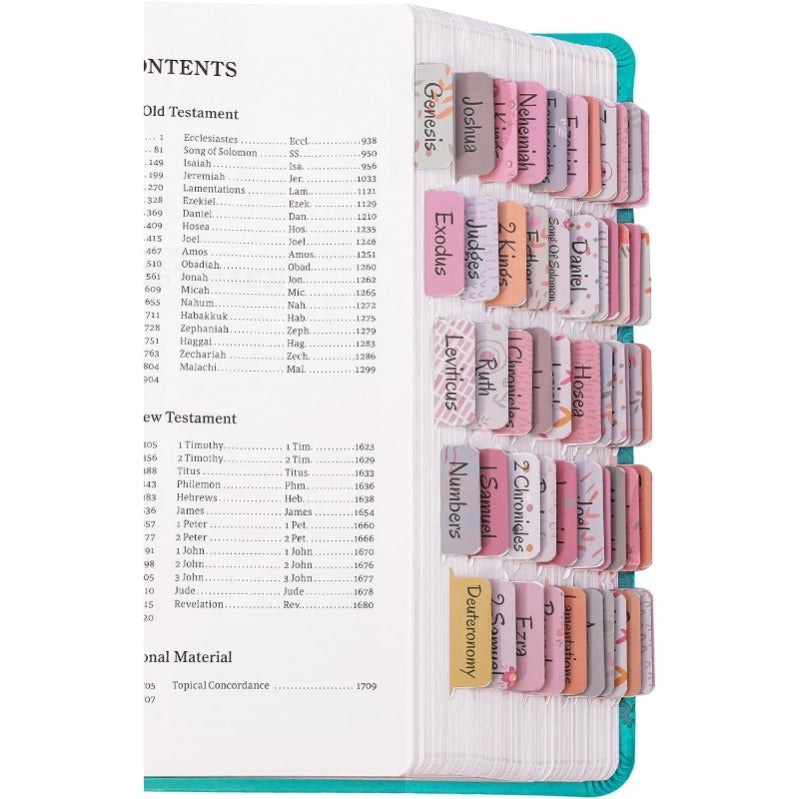 Biblio Bible Tab Set | 75-Piece Laminated Bible Index Tabs, Waterproof, Easy Alignment 7