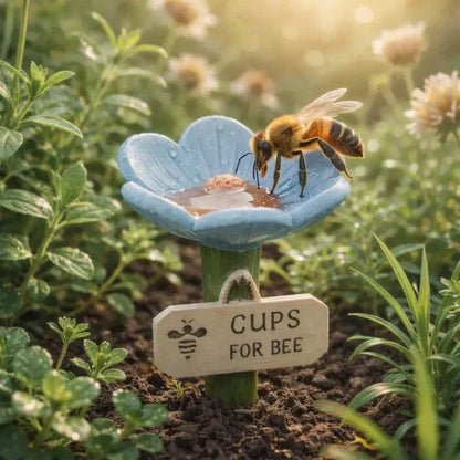 Bloom Bee Watering Station | Vibrant Resin Flower Design for Pollinators 0