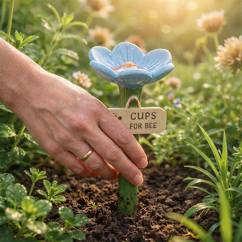 Bloom Bee Watering Station | Vibrant Resin Flower Design for Pollinators 2