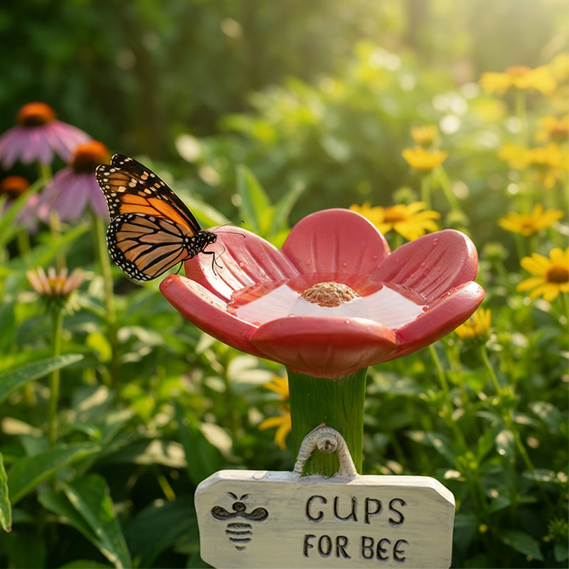 Bloom Bee Watering Station | Vibrant Resin Flower Design for Pollinators 3