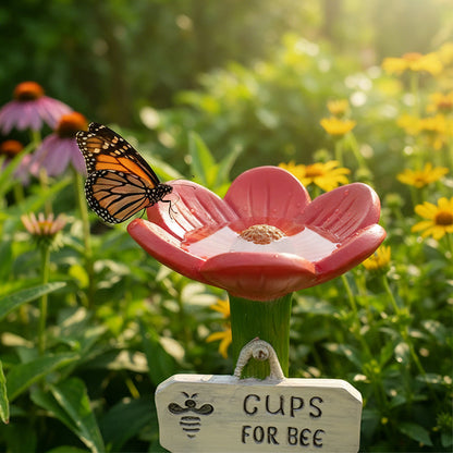 Bloom Bee Watering Station | Vibrant Resin Flower Design for Pollinators 3