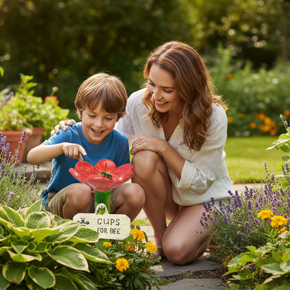 Bloom Bee Watering Station | Vibrant Resin Flower Design for Pollinators 5
