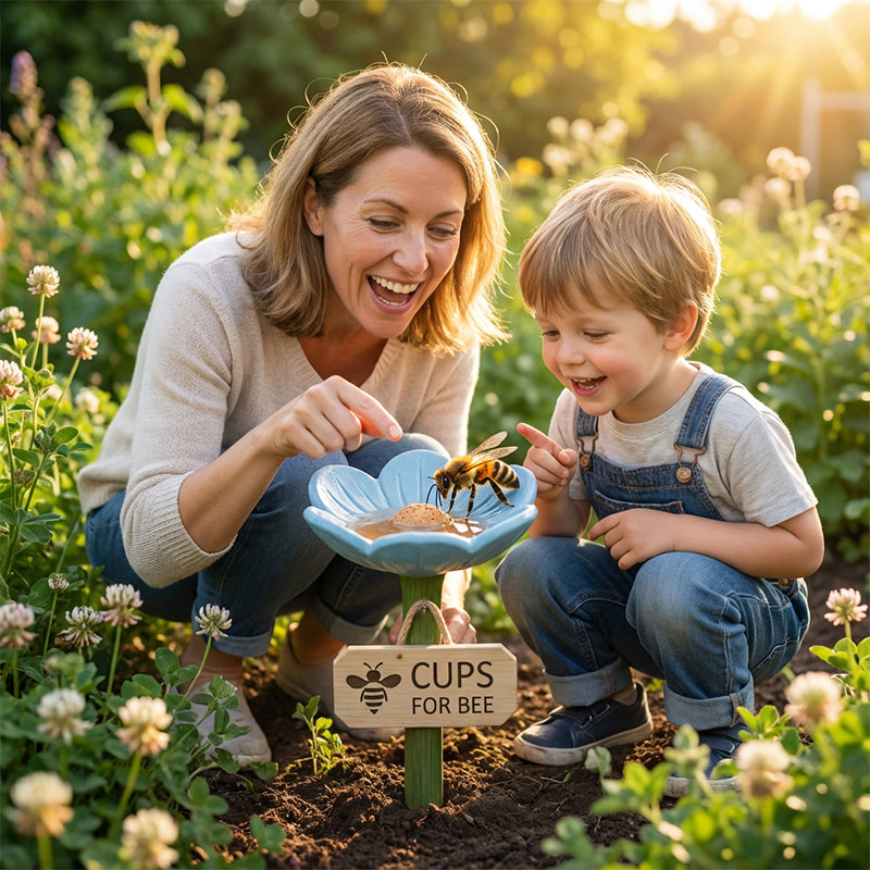 Bloom Bee Watering Station | Vibrant Resin Flower Design for Pollinators 7