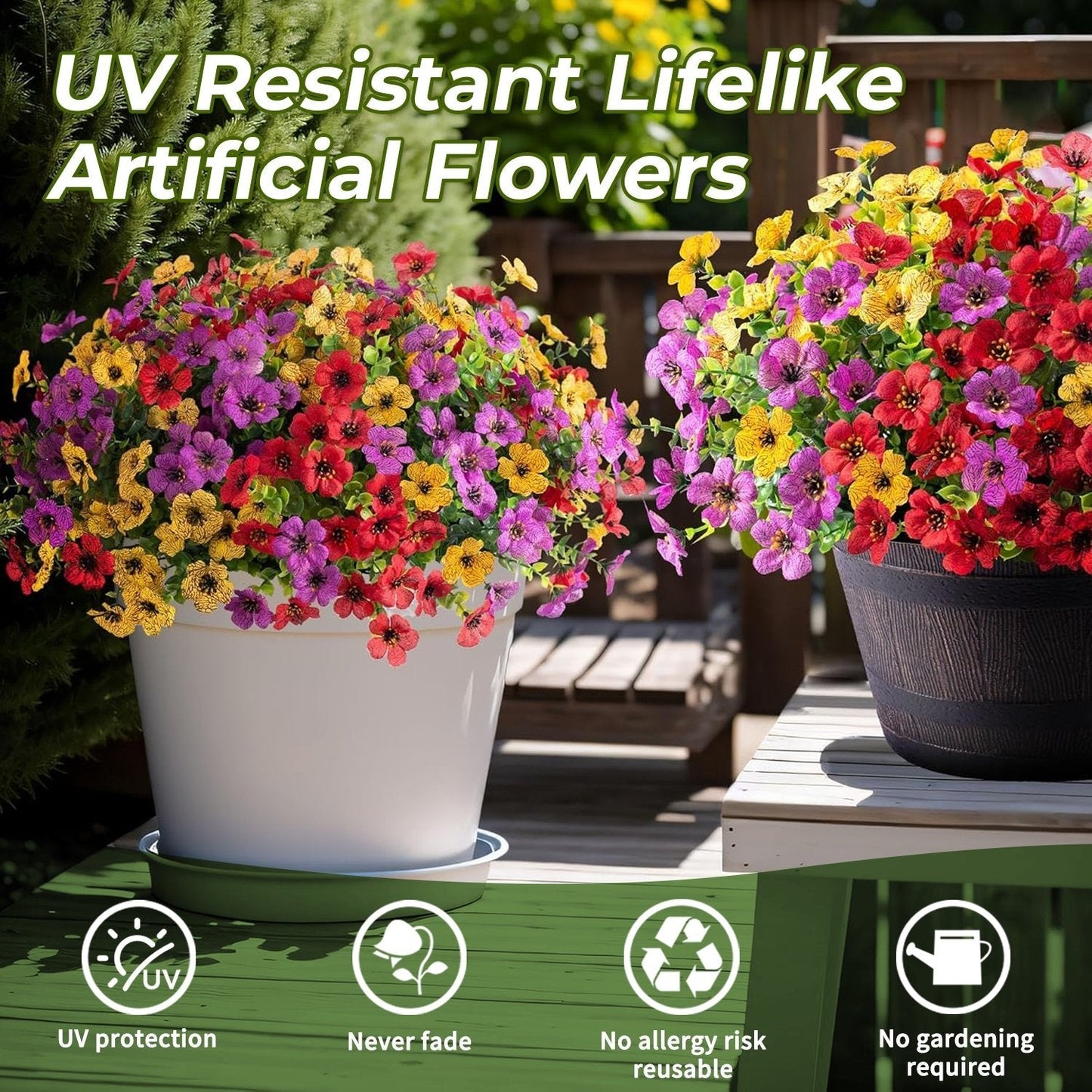 Blooming Oasis Silk Flowers | UV Resistant, Eco-Friendly Faux Blooms 1