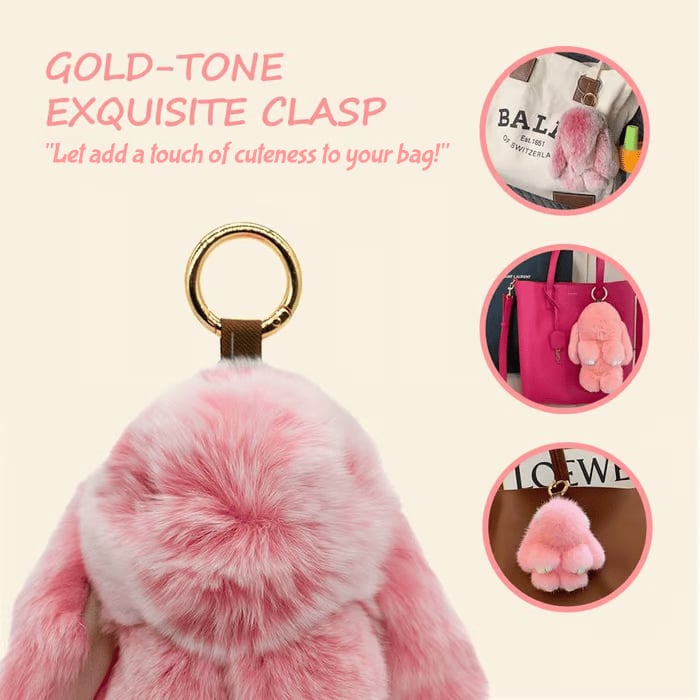 Bunny Charm Keychain | Ultra-Soft Faux Fur, Cute Design 0