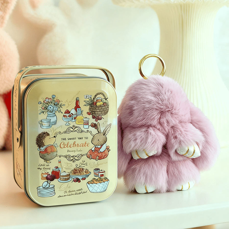 Bunny Charm Keychain | Ultra-Soft Faux Fur, Cute Design 13