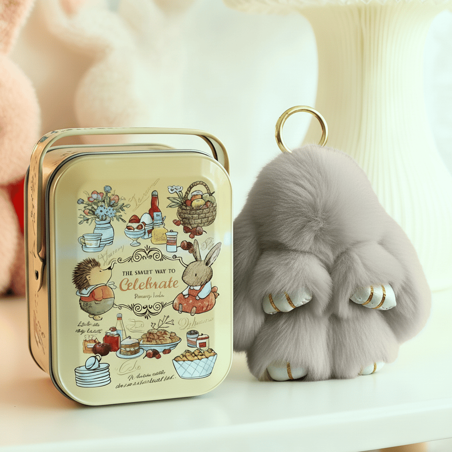 Bunny Charm Keychain | Ultra-Soft Faux Fur, Cute Design 14