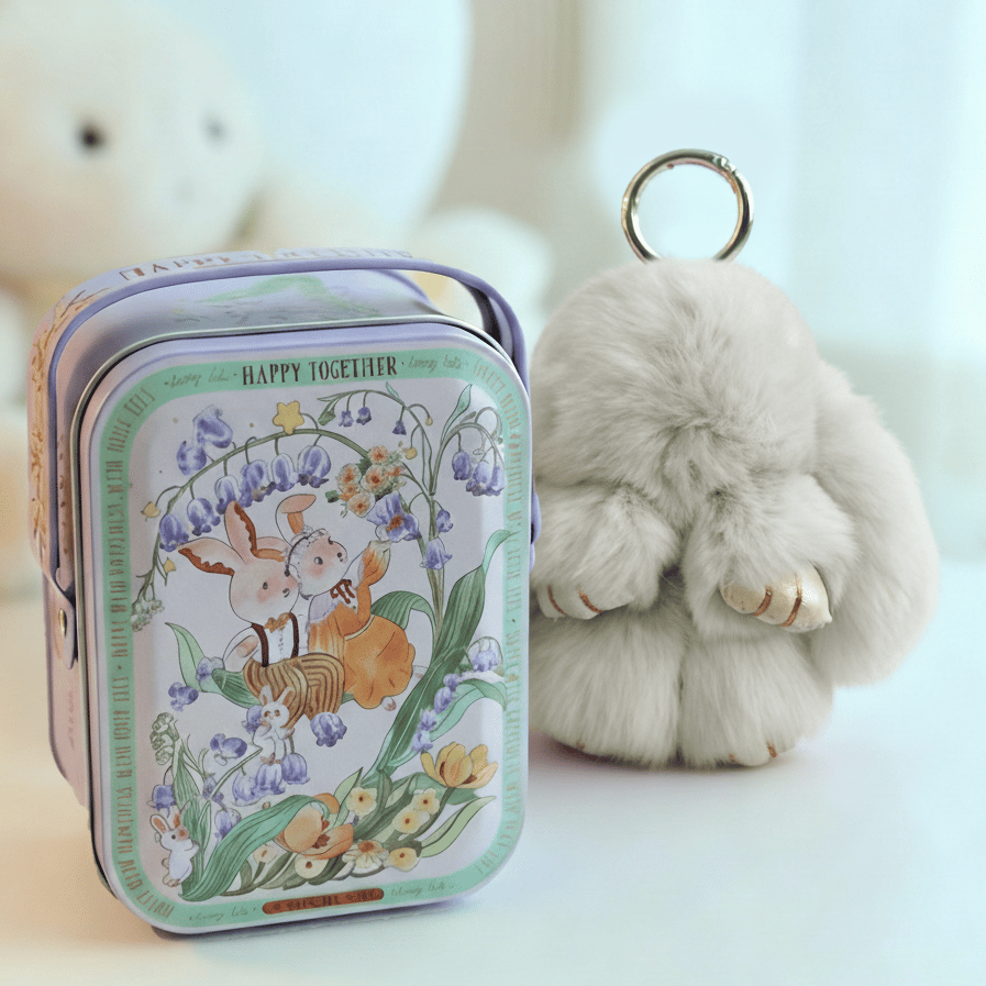 Bunny Charm Keychain | Ultra-Soft Faux Fur, Cute Design 19