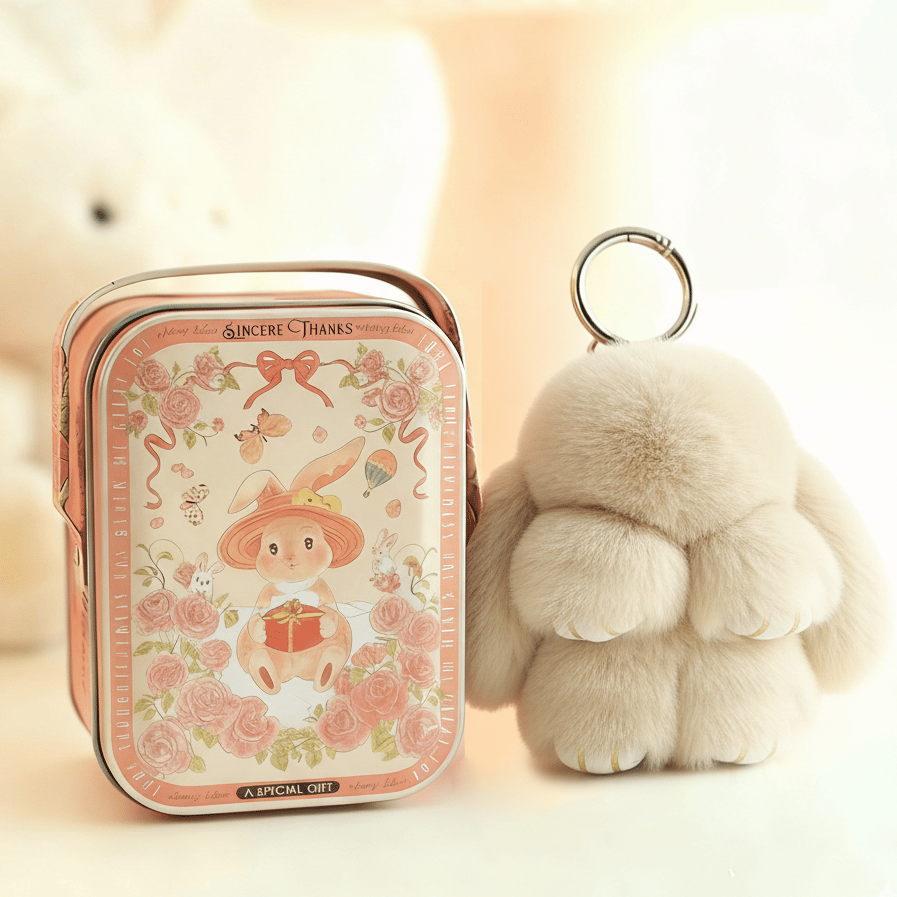 Bunny Charm Keychain | Ultra-Soft Faux Fur, Cute Design 20
