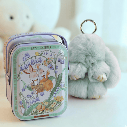 Bunny Charm Keychain | Ultra-Soft Faux Fur, Cute Design 24