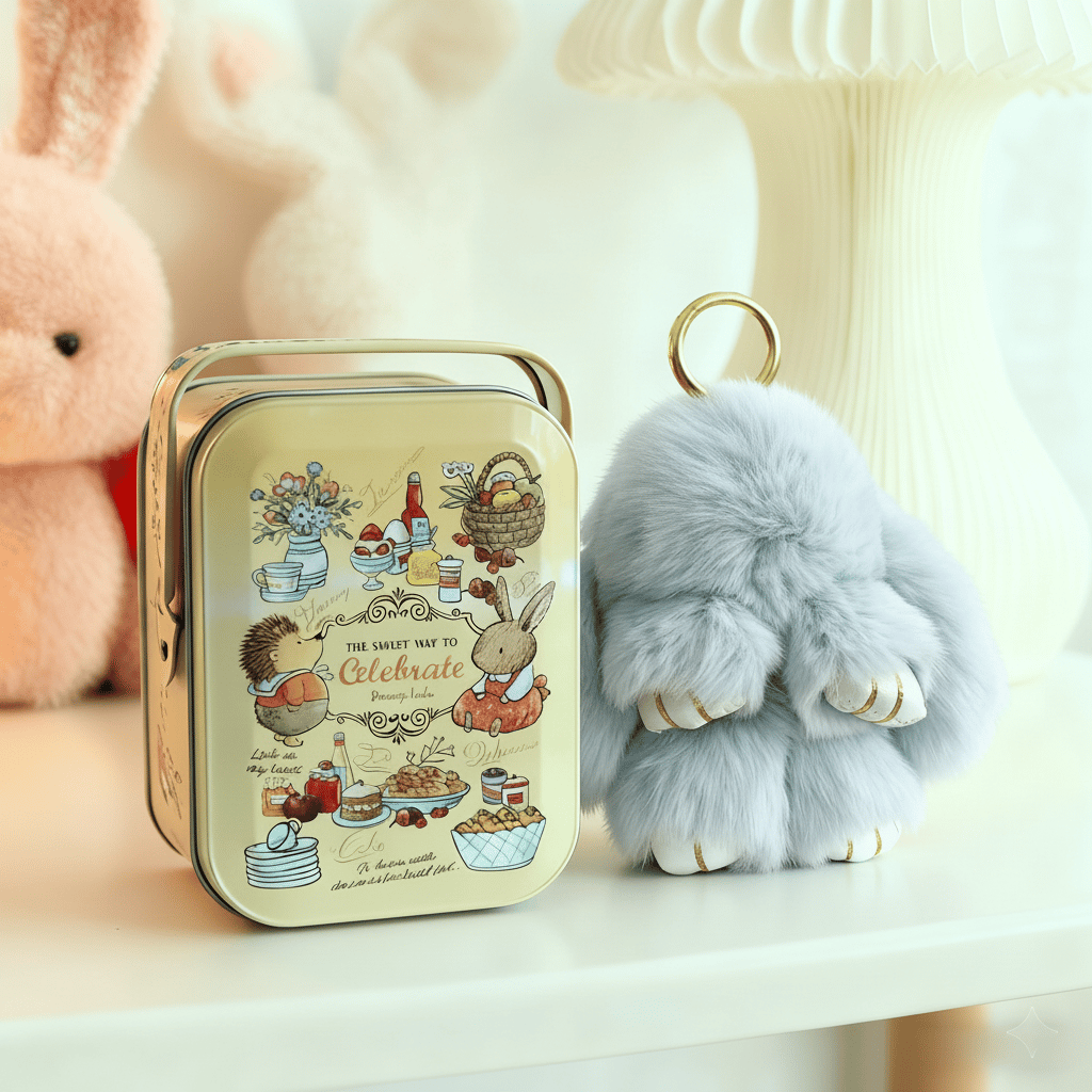 Bunny Charm Keychain | Ultra-Soft Faux Fur, Cute Design 30