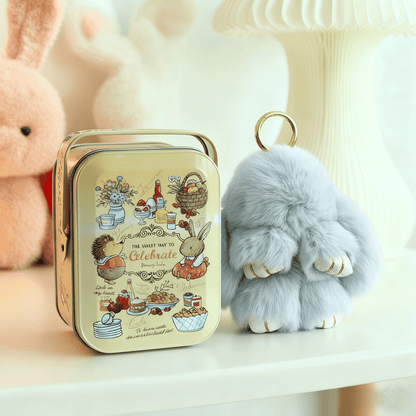 Bunny Charm Keychain | Ultra-Soft Faux Fur, Cute Design 30