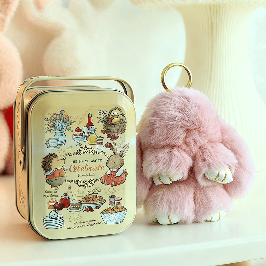 Bunny Charm Keychain | Ultra-Soft Faux Fur, Cute Design 32