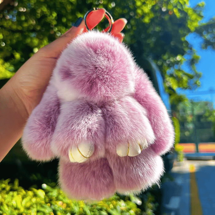 Bunny Charm Keychain | Ultra-Soft Faux Fur, Cute Design 5