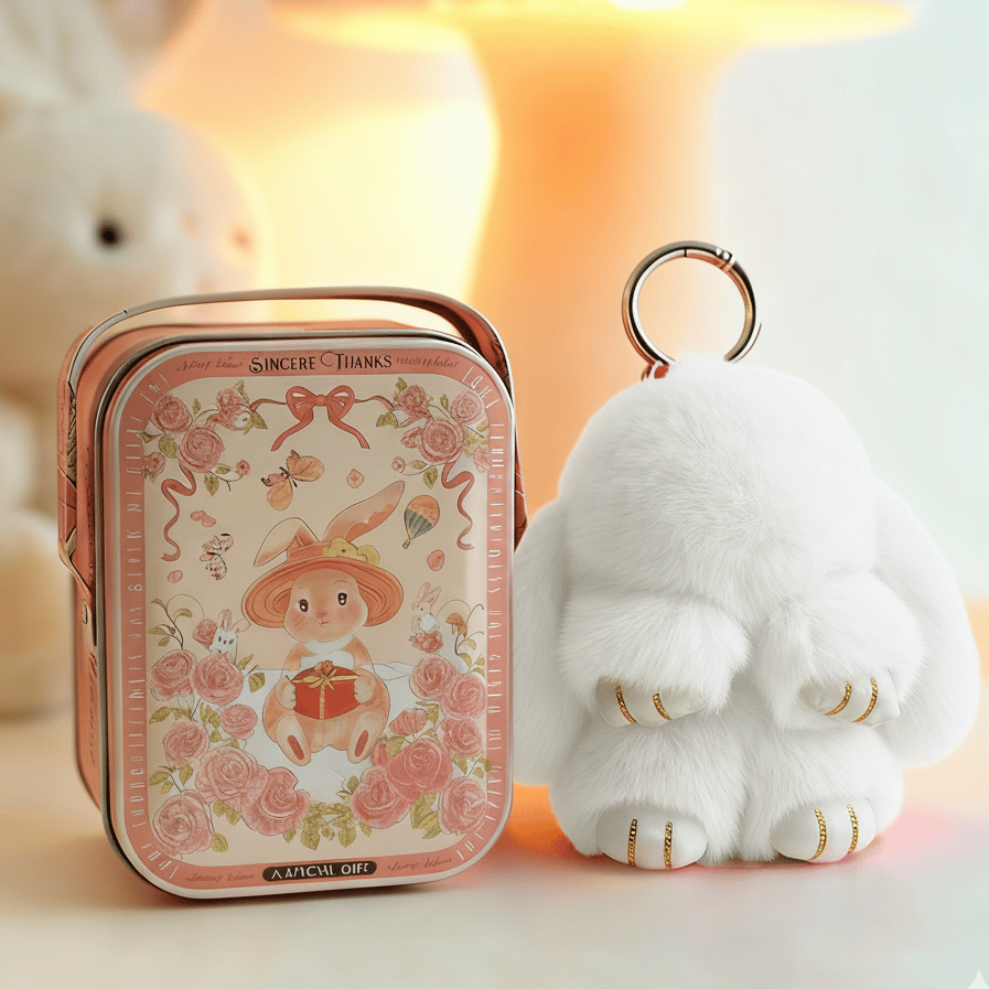 Bunny Charm Keychain | Ultra-Soft Faux Fur, Cute Design 9