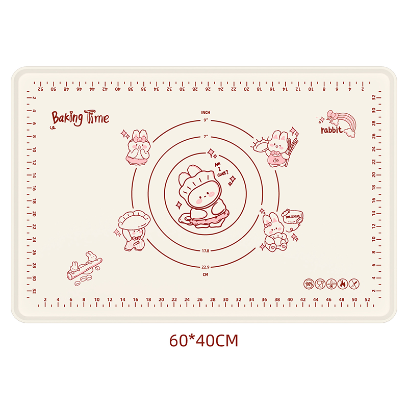 Bunny Silicone Baking Mat | Non-Stick with Measurement Guides, Rabbit Pattern 0