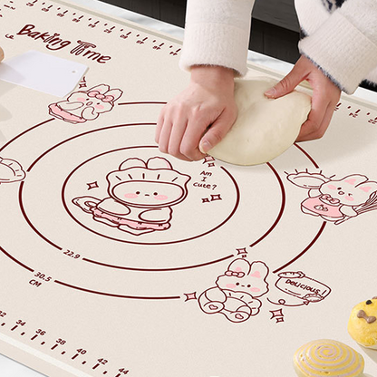 Bunny Silicone Baking Mat | Non-Stick with Measurement Guides, Rabbit Pattern 1