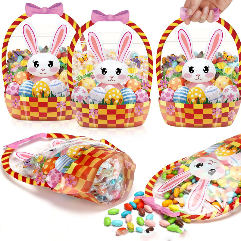 Bunny Treat Bags | Plastic Candy Gift Bags with Handle 6