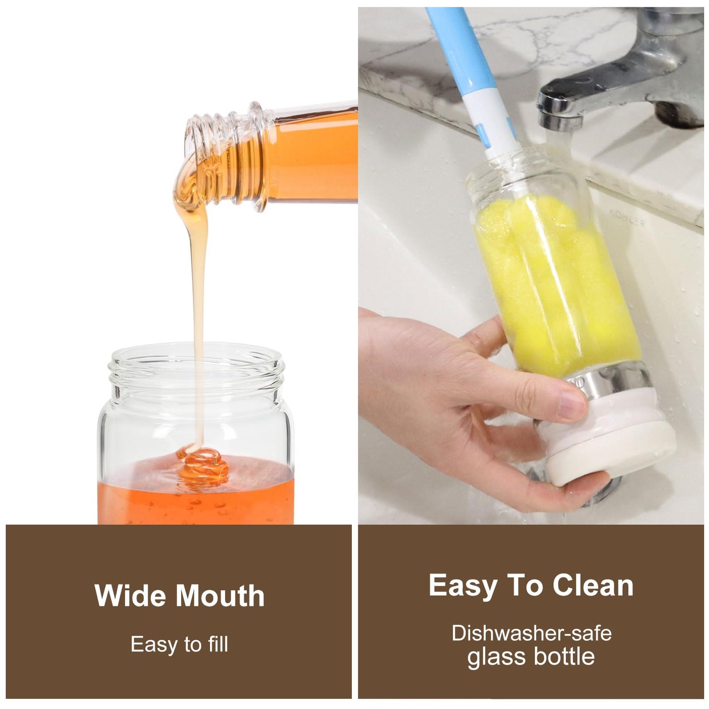 Buzz Honey Dispenser | No-Drip Glass, Ergonomic Design 5